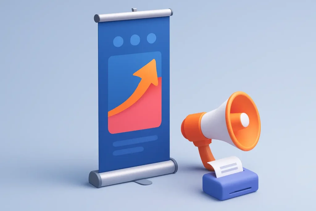 تصميم وطباعة رول اب يبيع قبل ما تتكلم