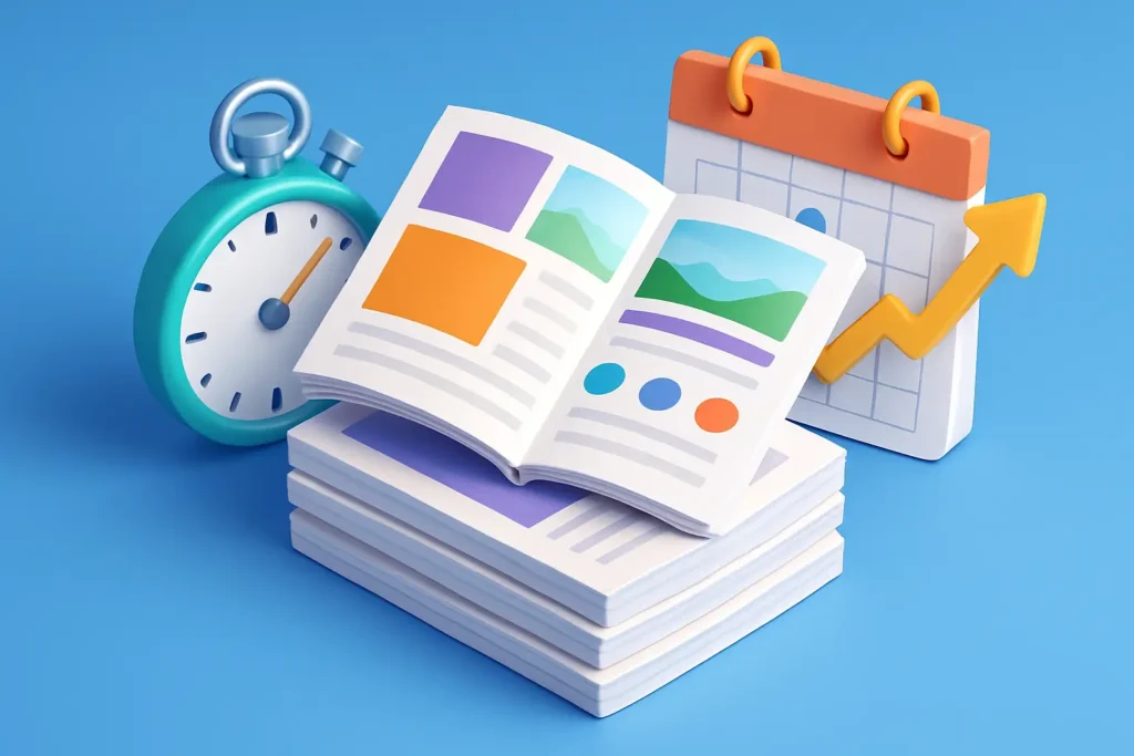 كم يستغرق طباعة الكتالوج؟ جدول زمني واقعي